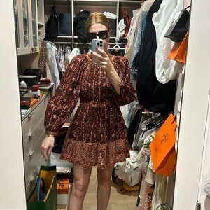 Ulla Johnson sequin long sleeve mini dress in size 8